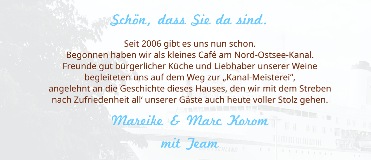 Speisekarte Kanal-Meisterei Sommer 2025